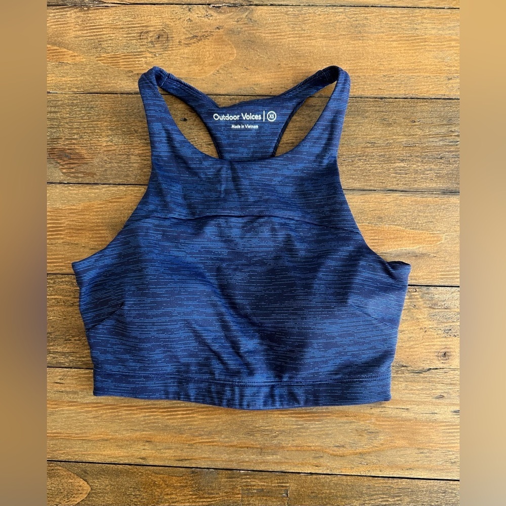 💖5 for $50💖OUTDOOR VOICES Baltic Move Free Navy Blue Marble High Neck Sports Bra
